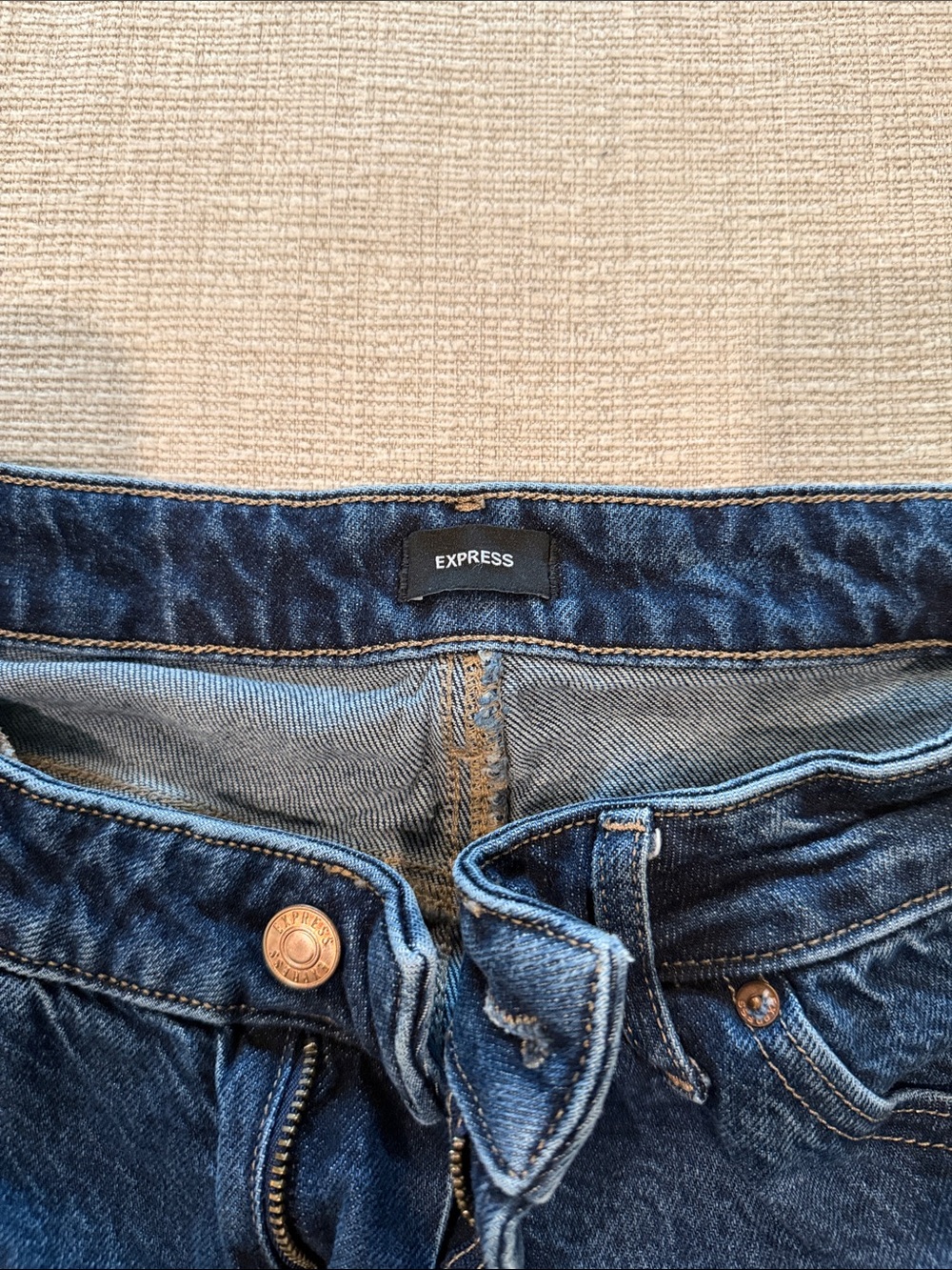Express High-Rise Dark Blue Denim Jeans